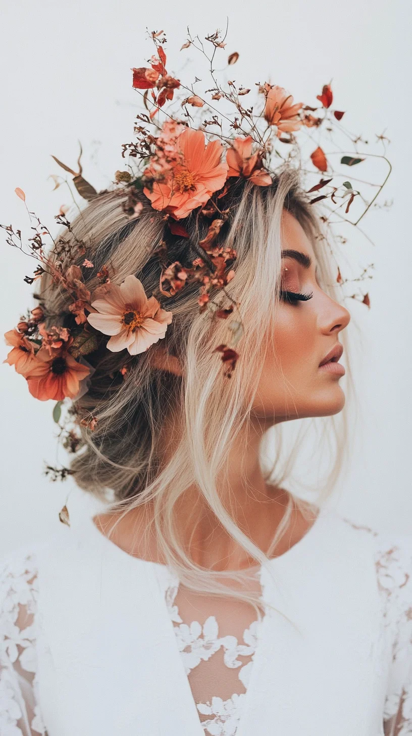 Boho Chic Elevate Your Look with a Floral Crown Bouffant