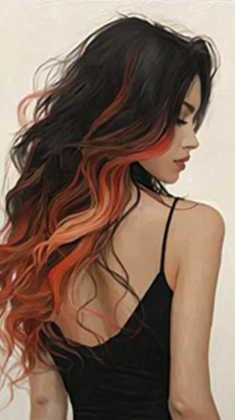 Bold and Beautiful The Perfect Blend of Black and Fiery Ombre Waves