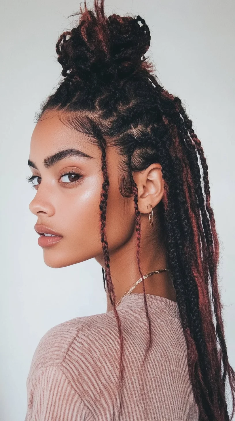 Bold & Beautiful: The Chic Half-Up, Half-Down Box Braid Look