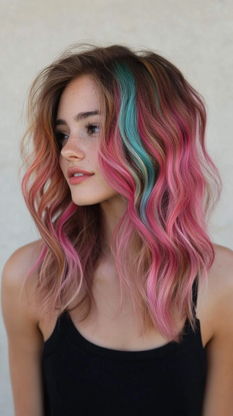 Bold Waves: A Playful Fusion of Color and Texture