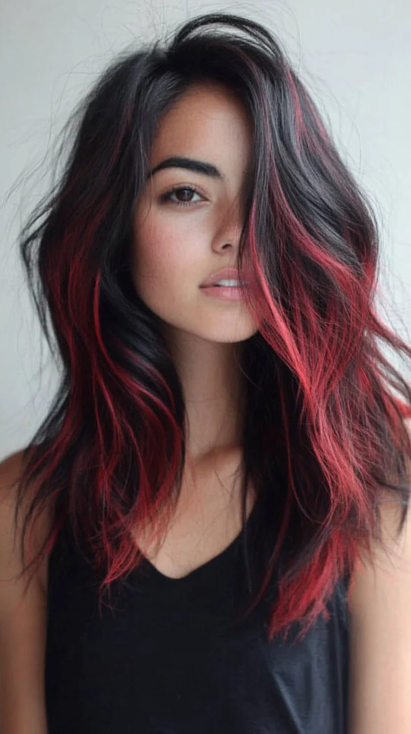 Bold Waves with Fiery Highlights: A Modern Take on Edgy Elegance