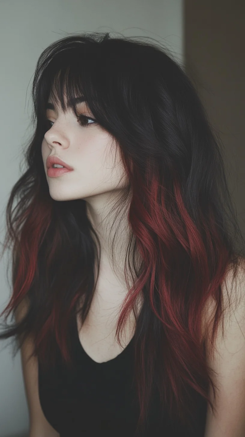 Boldly Beautiful: Wavy Hair with a Fiery Red Twist