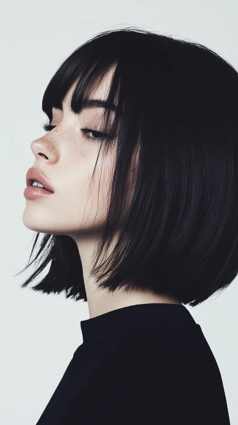 Chic and Edgy: The Modern Blunt Bob with Bangs