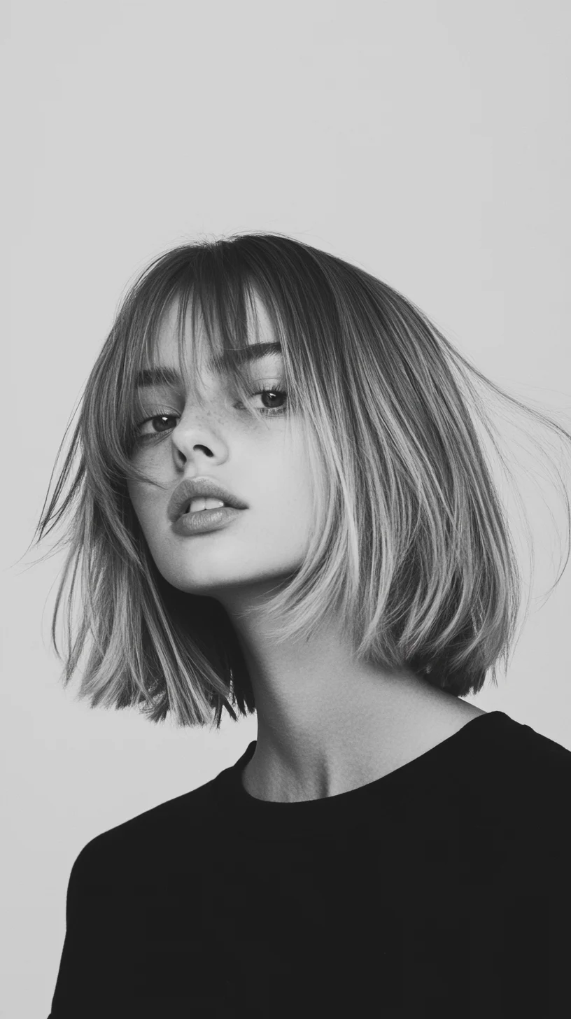 Chic and Effortless The Modern Blunt Bob with Bangs