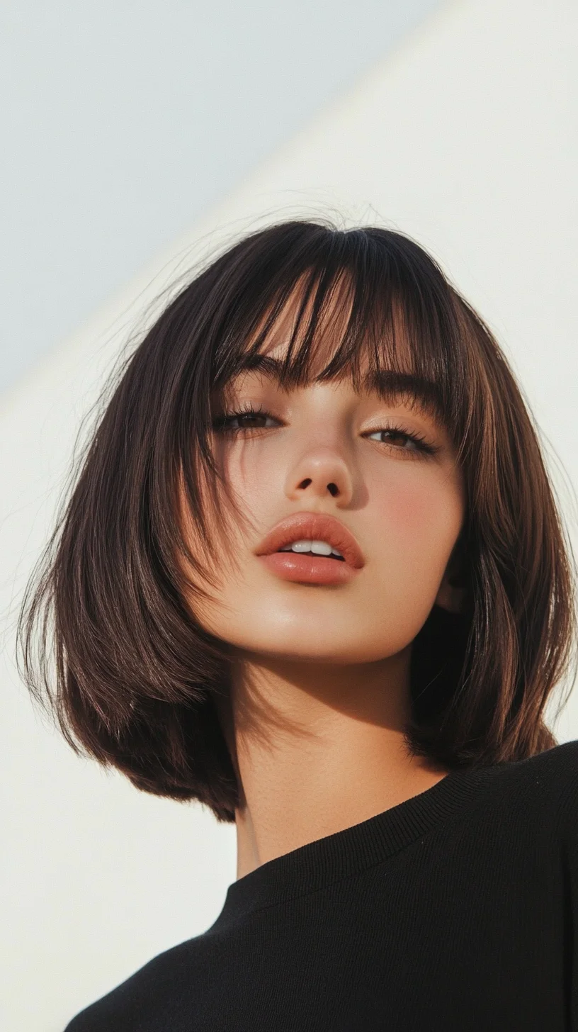 Chic and Effortless The Modern Blunt Bob with Bangs