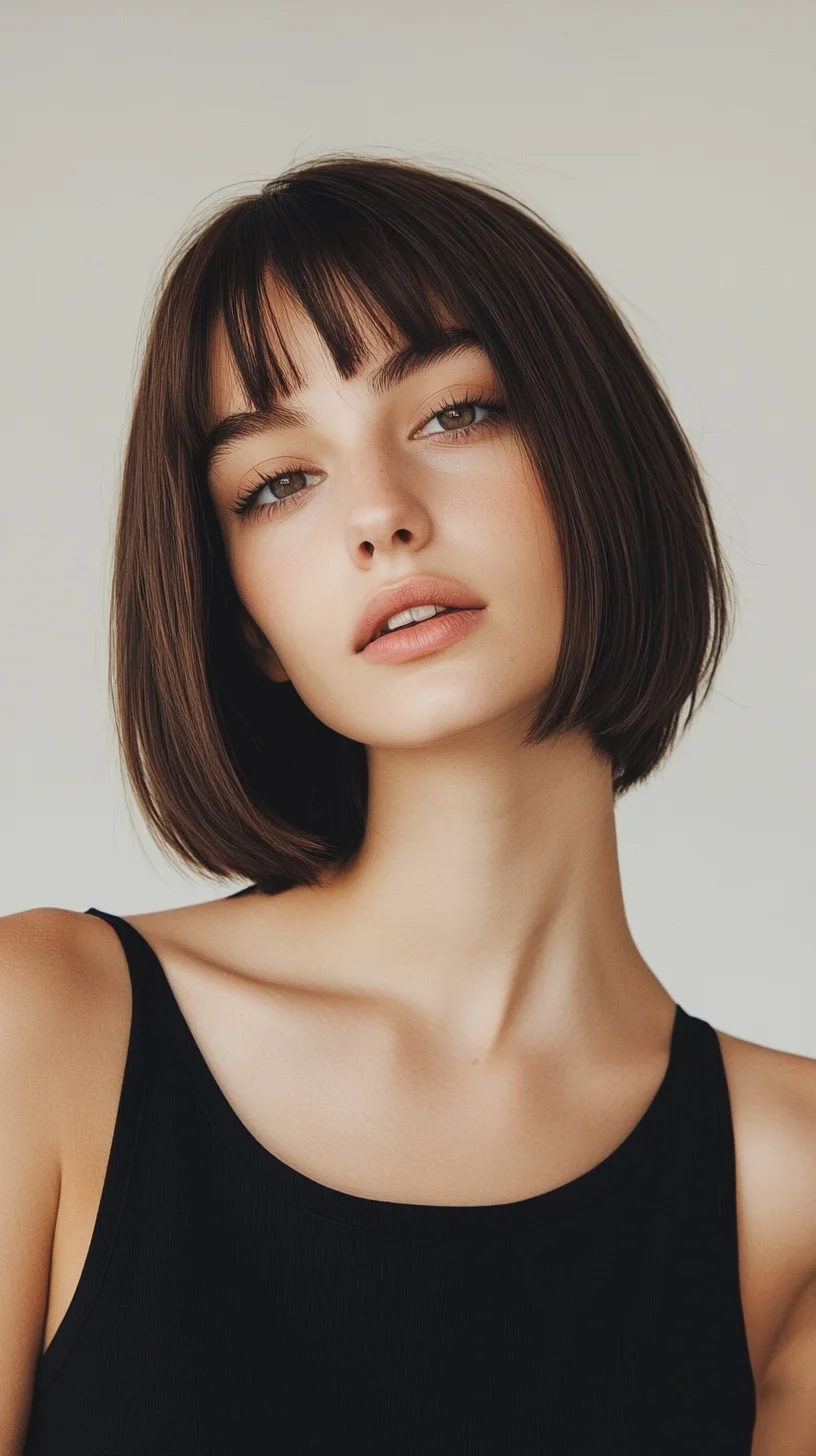 Chic and Modern Bob with Fringe A Timeless Classic