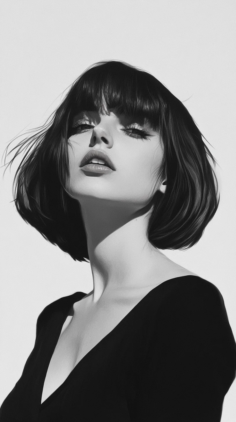 Chic and Sassy: The Modern Blunt Bob with Fringe