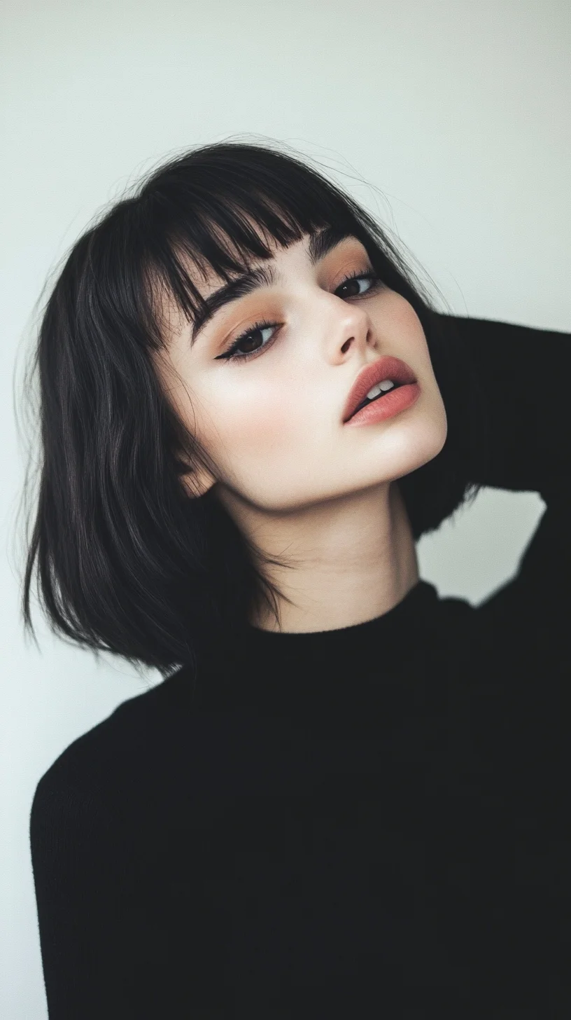 Chic Blunt Bob with Edgy Bangs Effortlessly Stylish