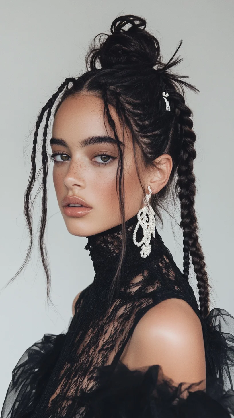 Chic Fusion Braided Updo Meets Flirty Tendrils