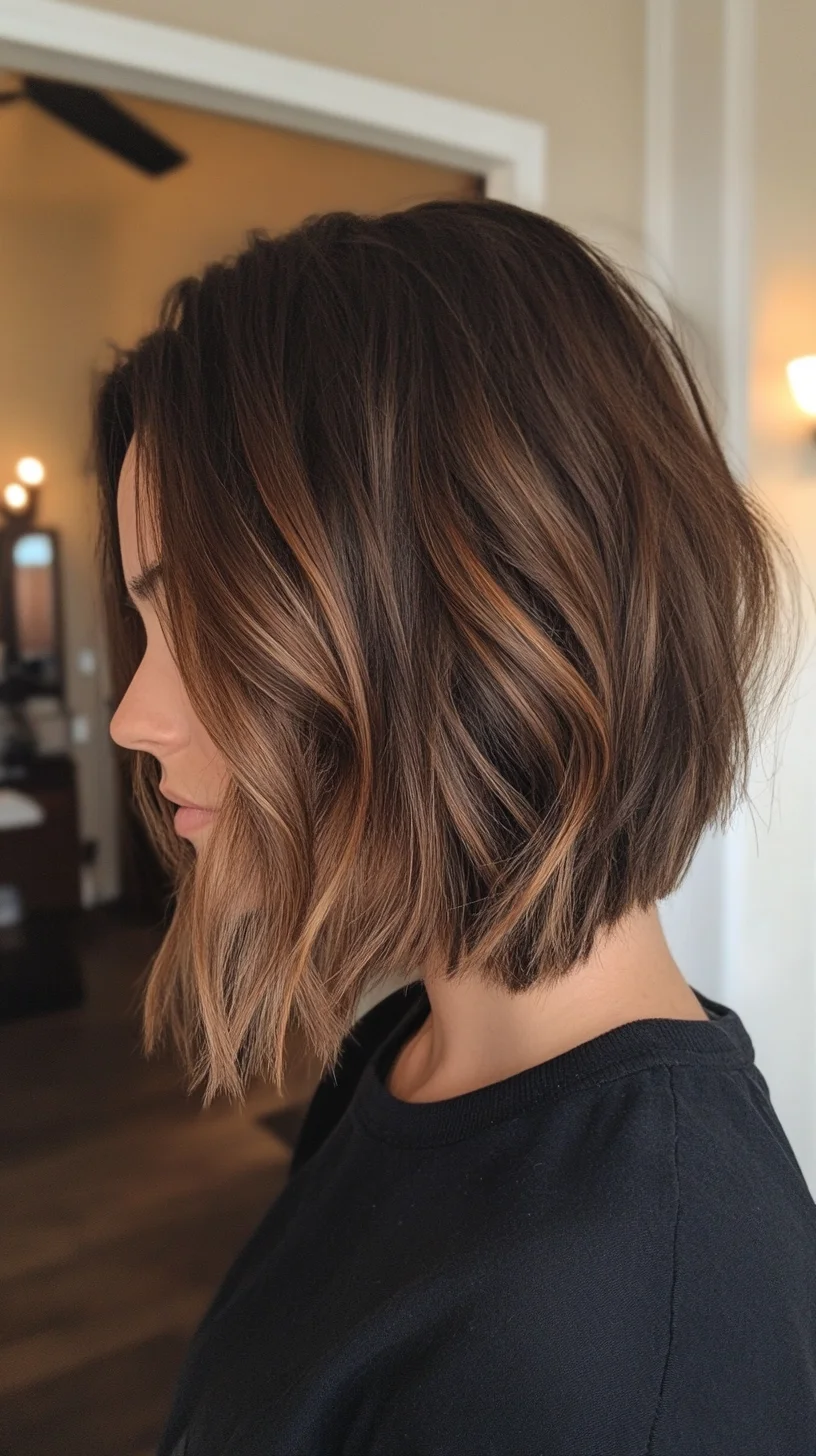 Chic Textured Bob Effortlessly Stylish with a Touch of Warmth!