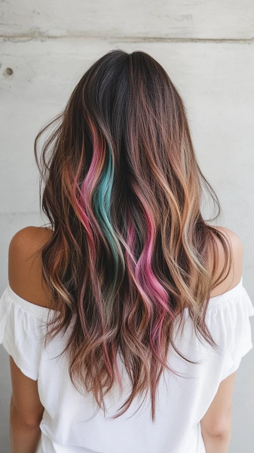 Colorful Waves: A Trendy Fusion of Brown and Vibrant Hues