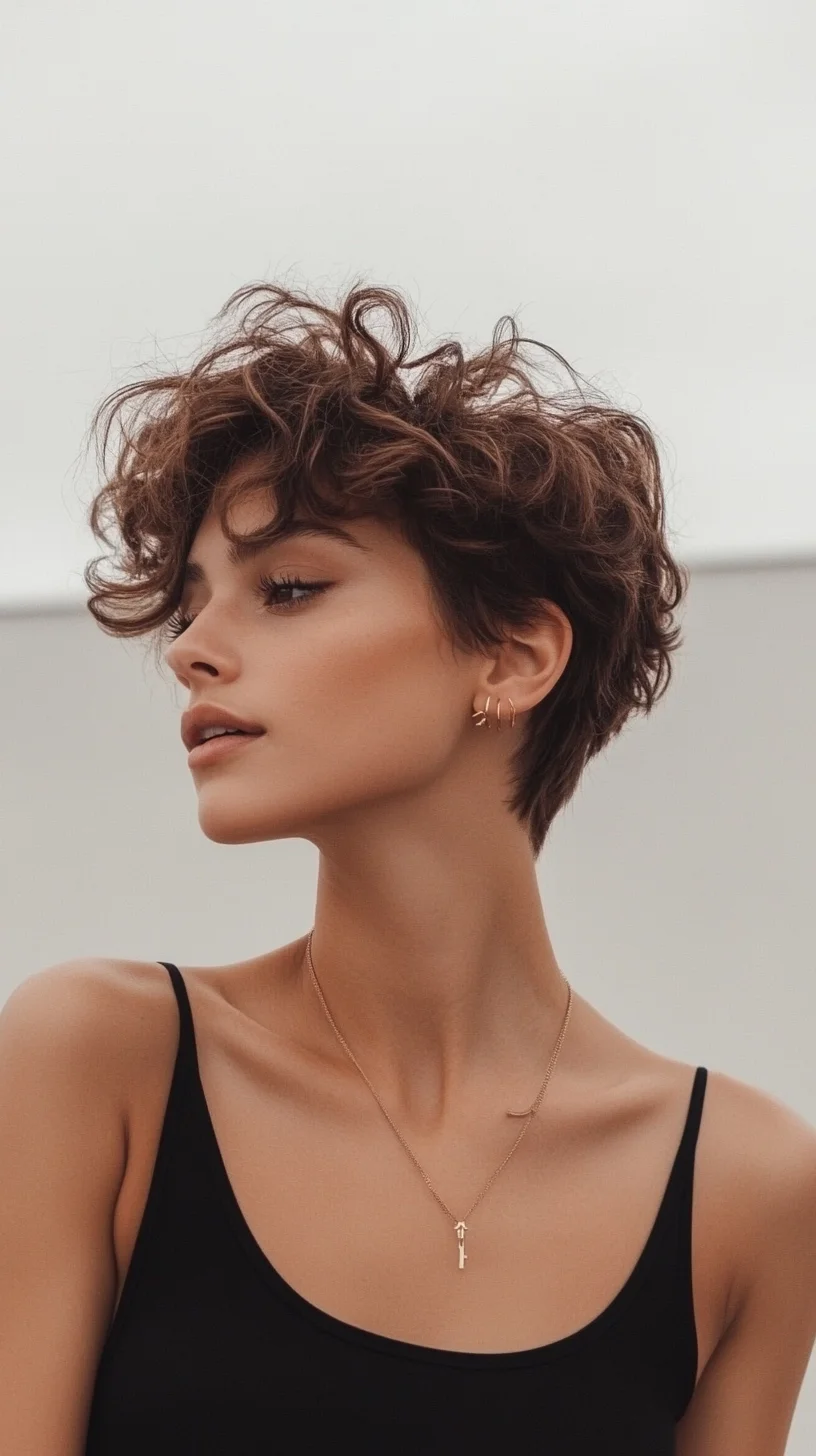 Edgy Elegance The Chic Curly Pixie Cut