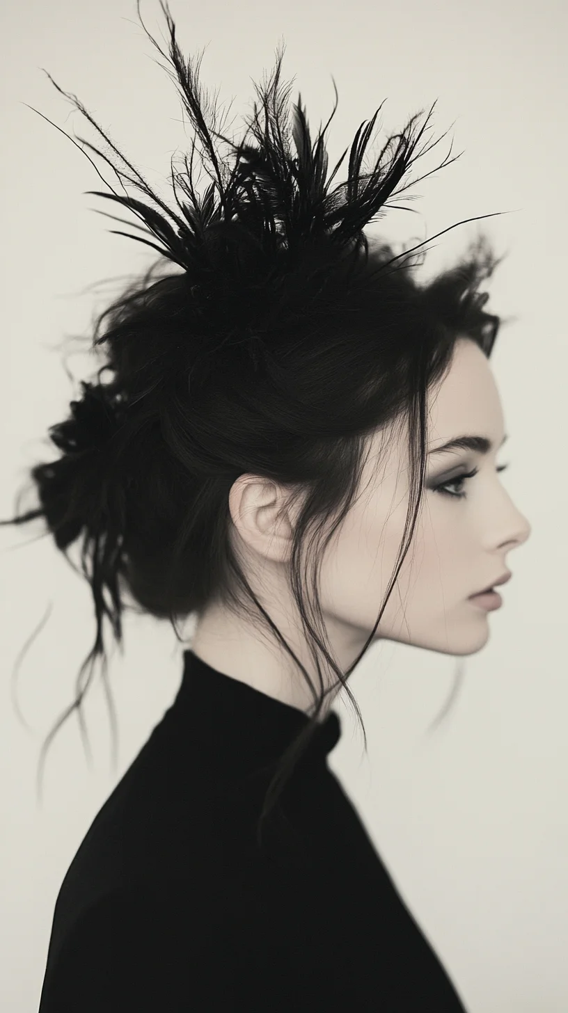 Edgy Elegance The Feathered Updo