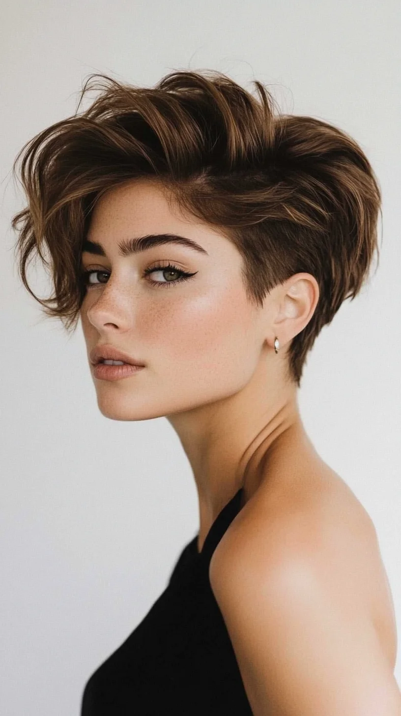 Edgy Elegance: The Modern Pixie with Textured Waves