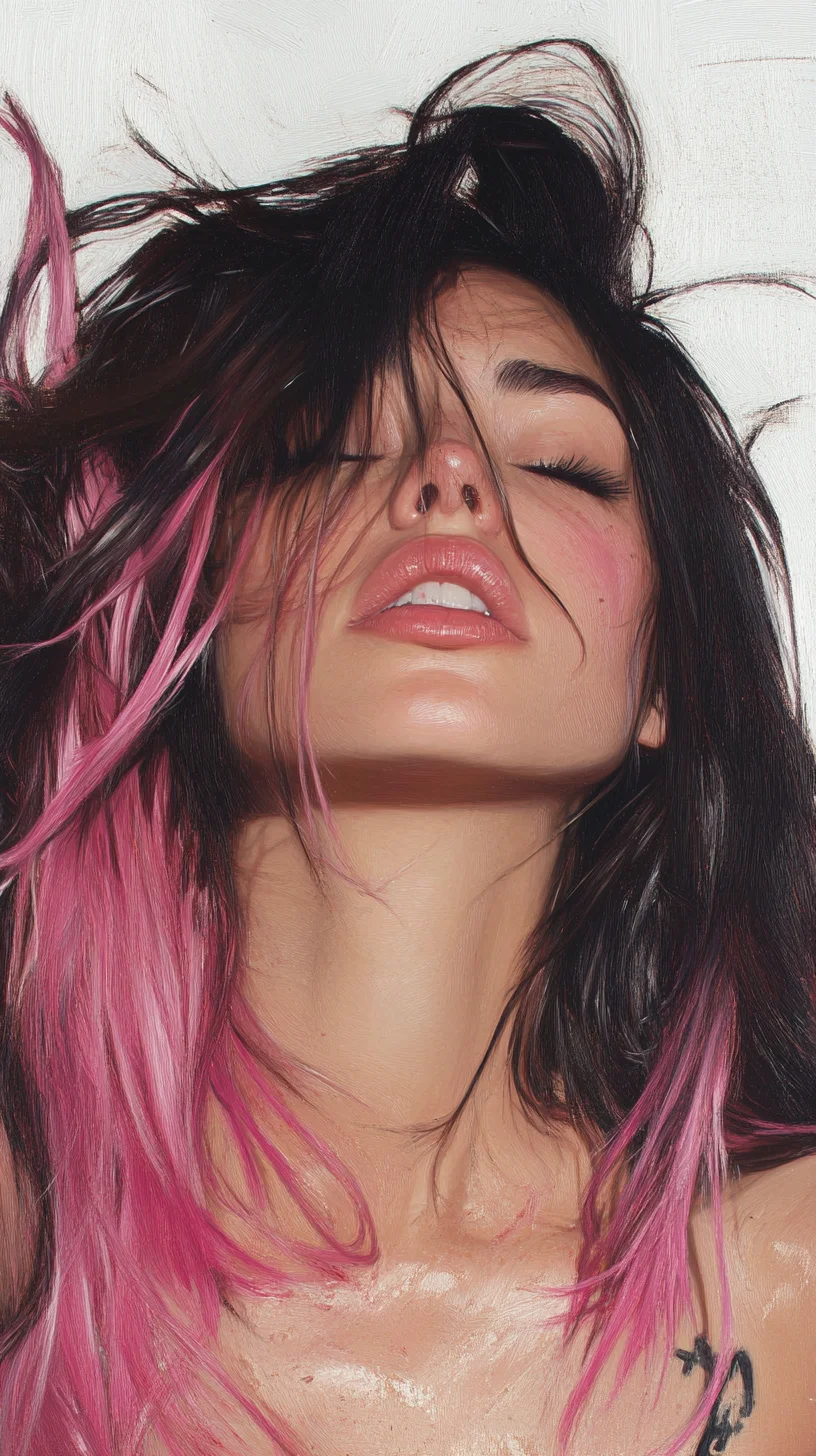 Edgy Elegance Unleash Your Inner Rebel with Pink-Ombré Waves!