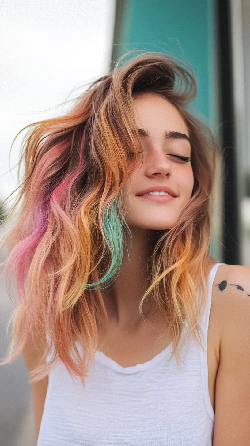 Effortless Beachy Waves with a Pop of Color