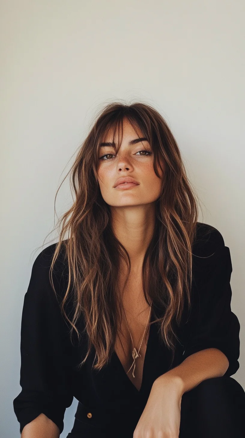 Effortless Beachy Waves with Face-Framing Bangs