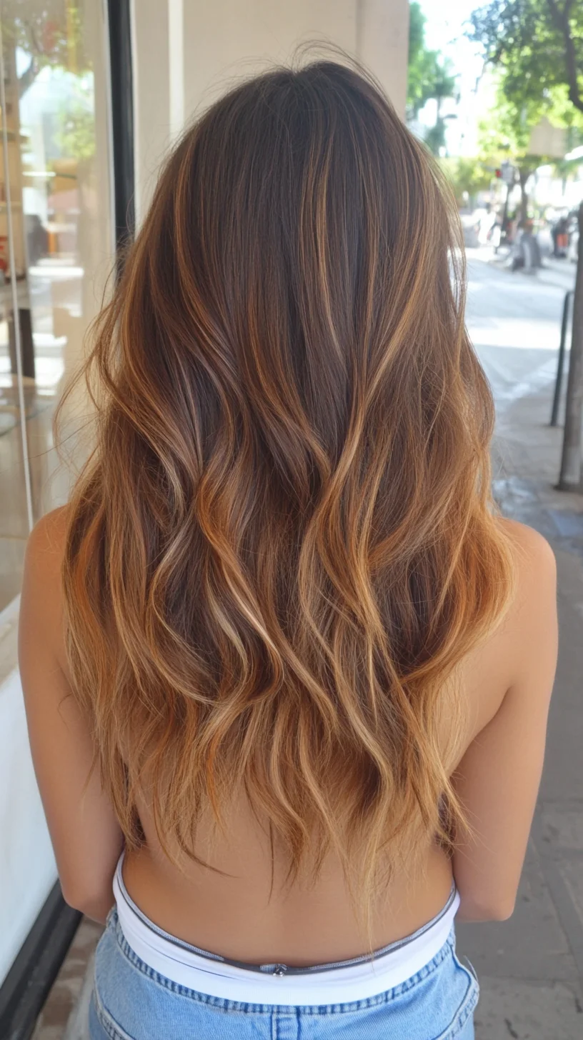 Effortless Beachy Waves with Stunning Caramel Highlights