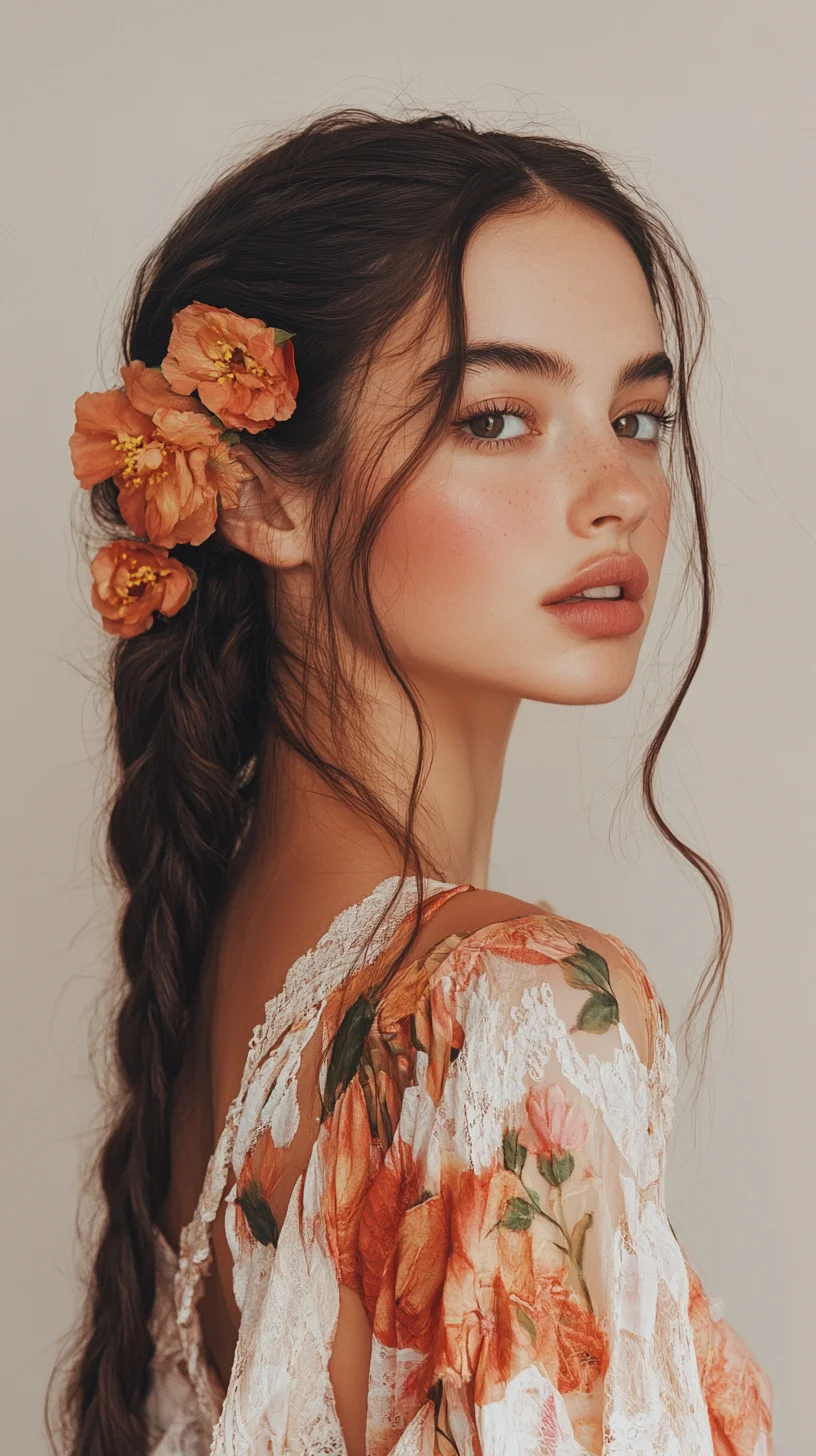 Effortless Boho Braid A Touch of Floral Elegance