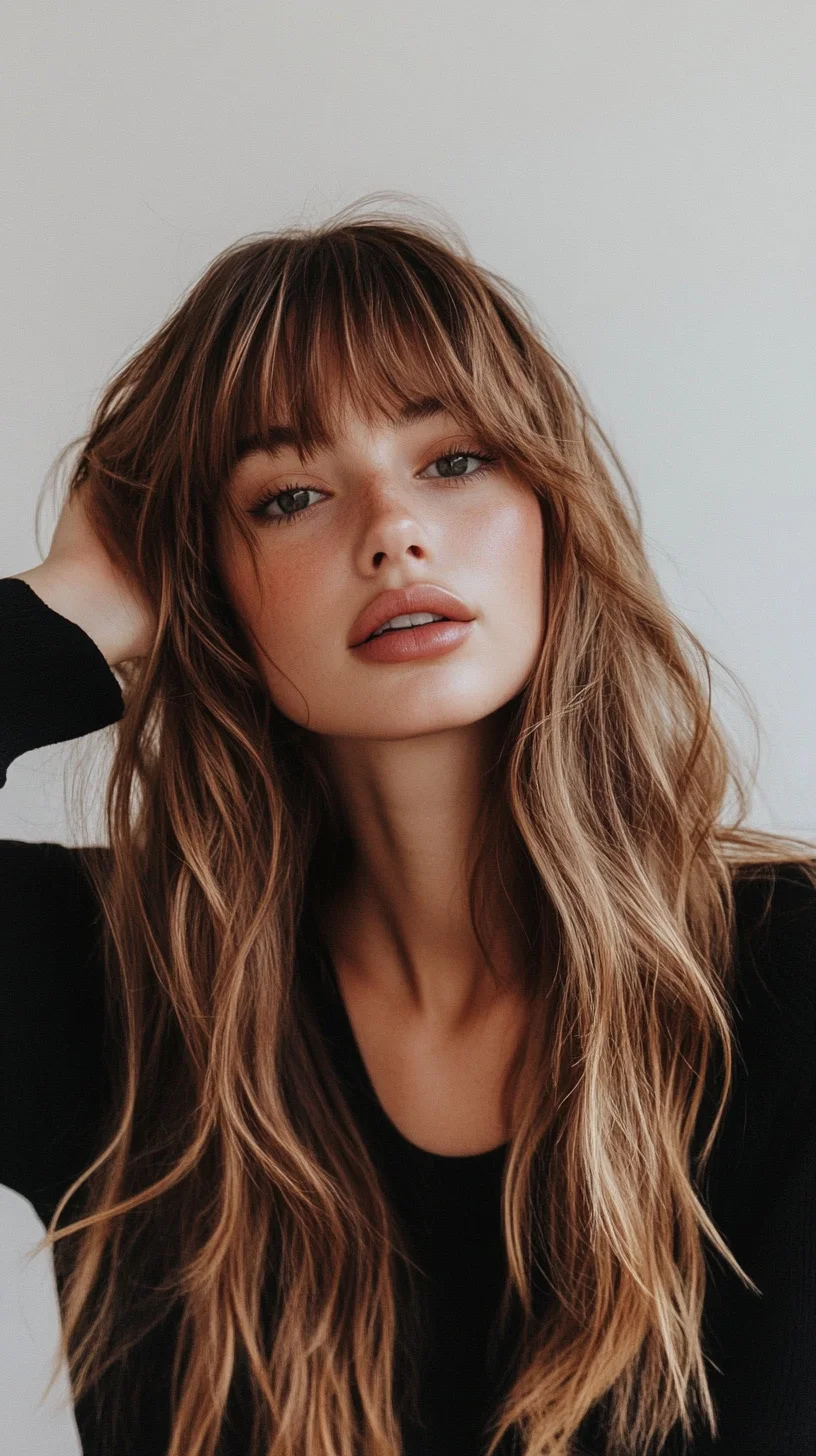 Effortless Boho Waves with Flattering Bangs