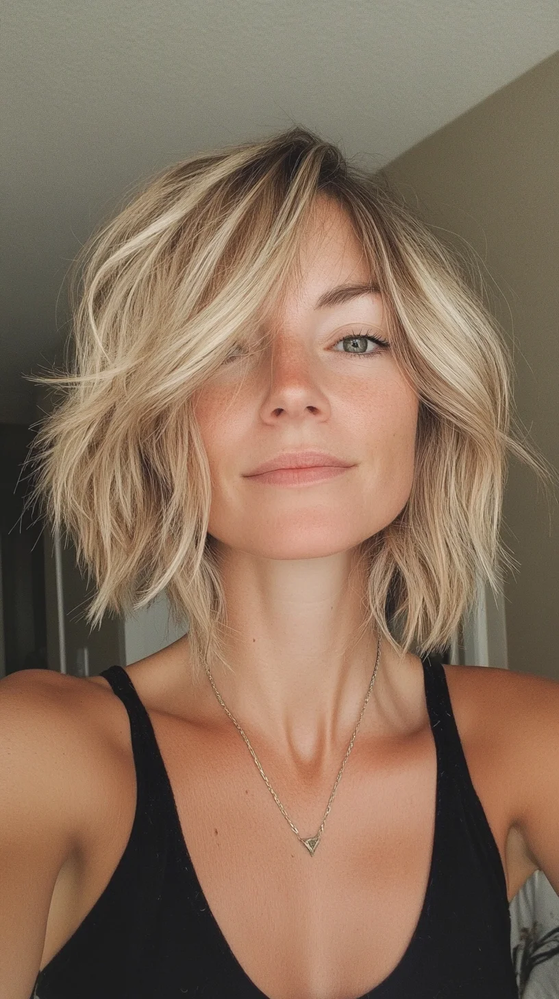 Effortless Chic: The Textured Beachy Bob