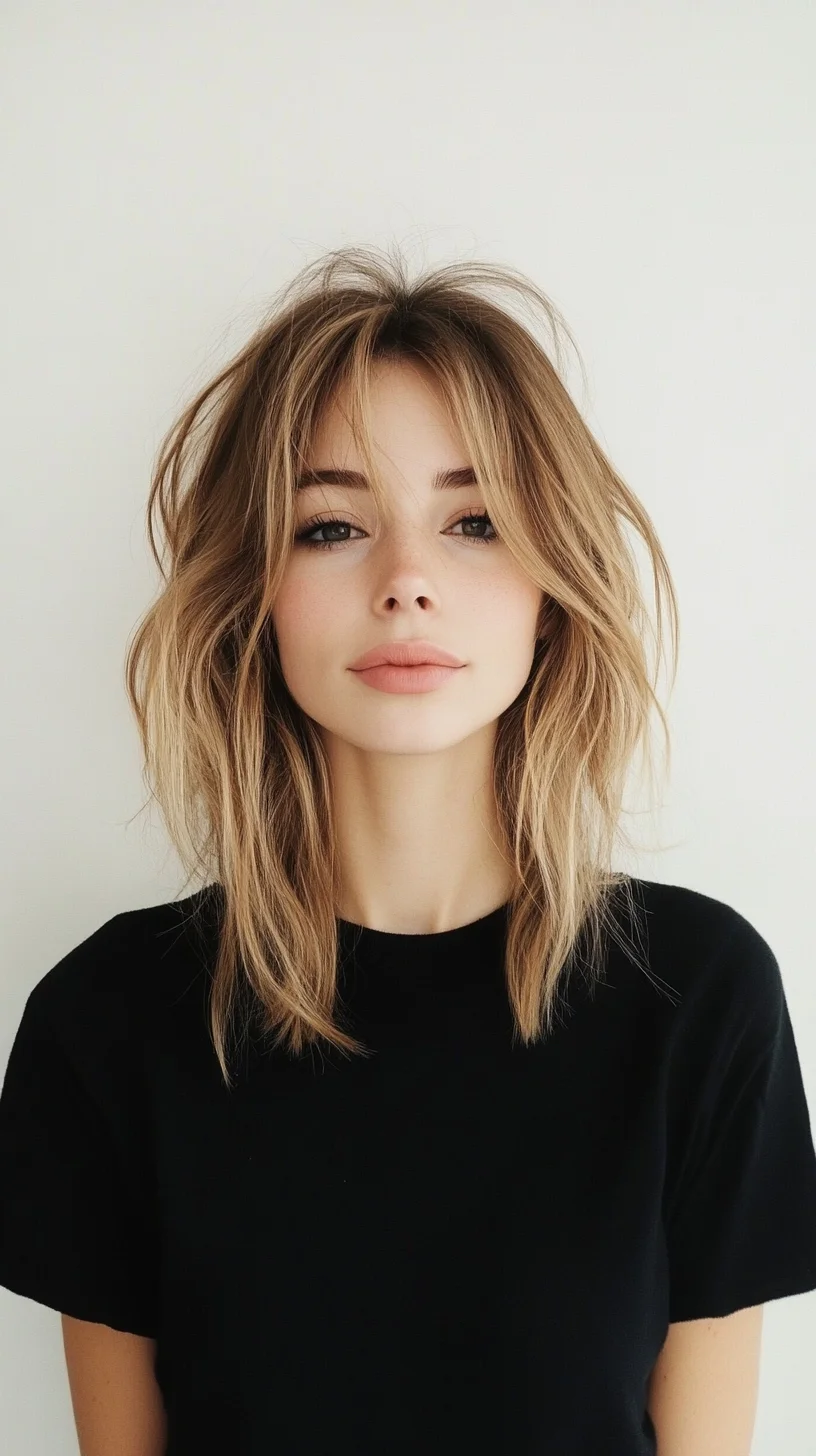 Effortless Chic The Textured Lob with Face-Framing Layers