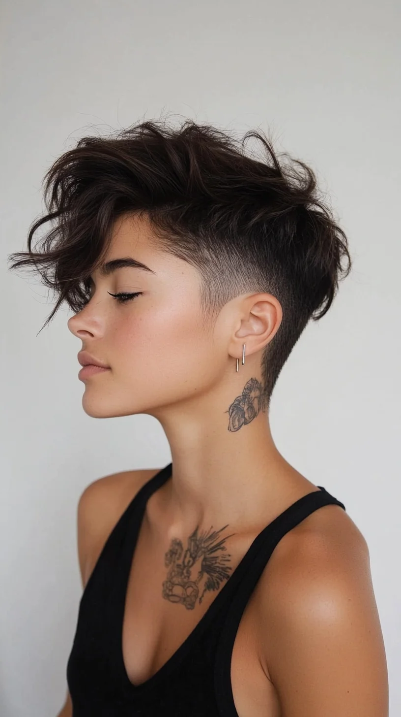 Effortless Edginess: The Chic Undercut with Textured Waves