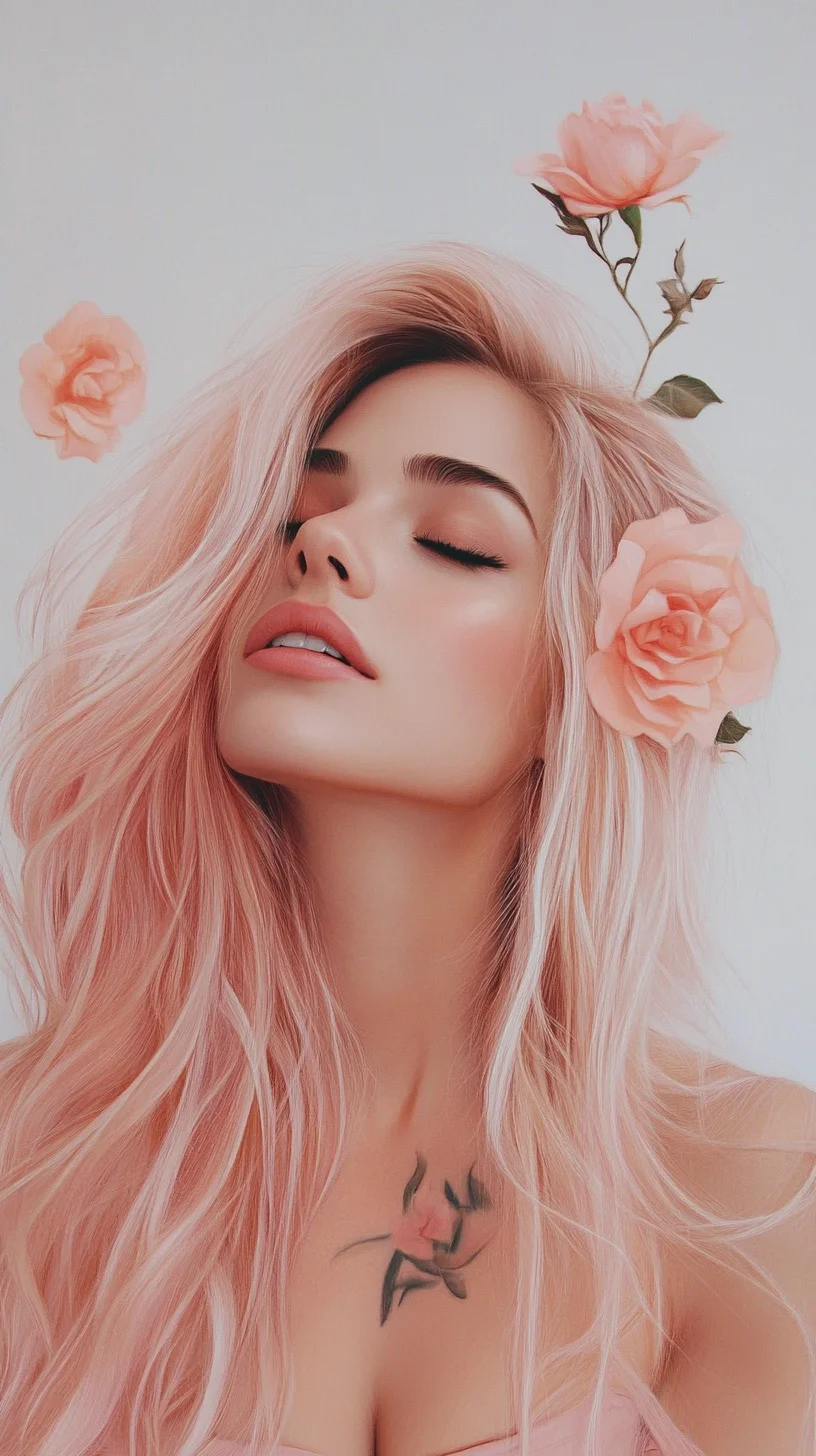 Effortless Elegance Embrace the Romantic Waves of Blush Locks