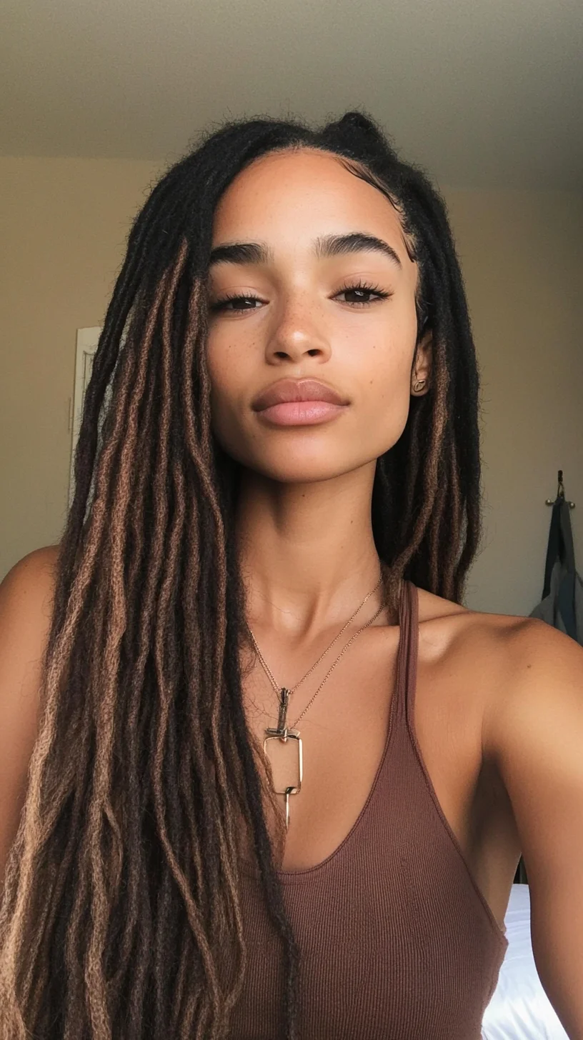 Effortless Elegance: Long Boho Dreadlocks with a Twist