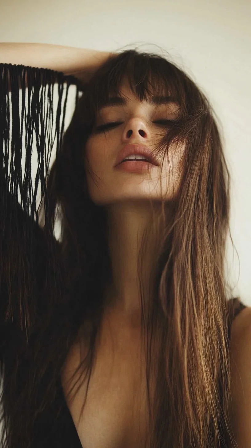 Effortless Elegance Long Layers with Soft Bangs for a Chic Look