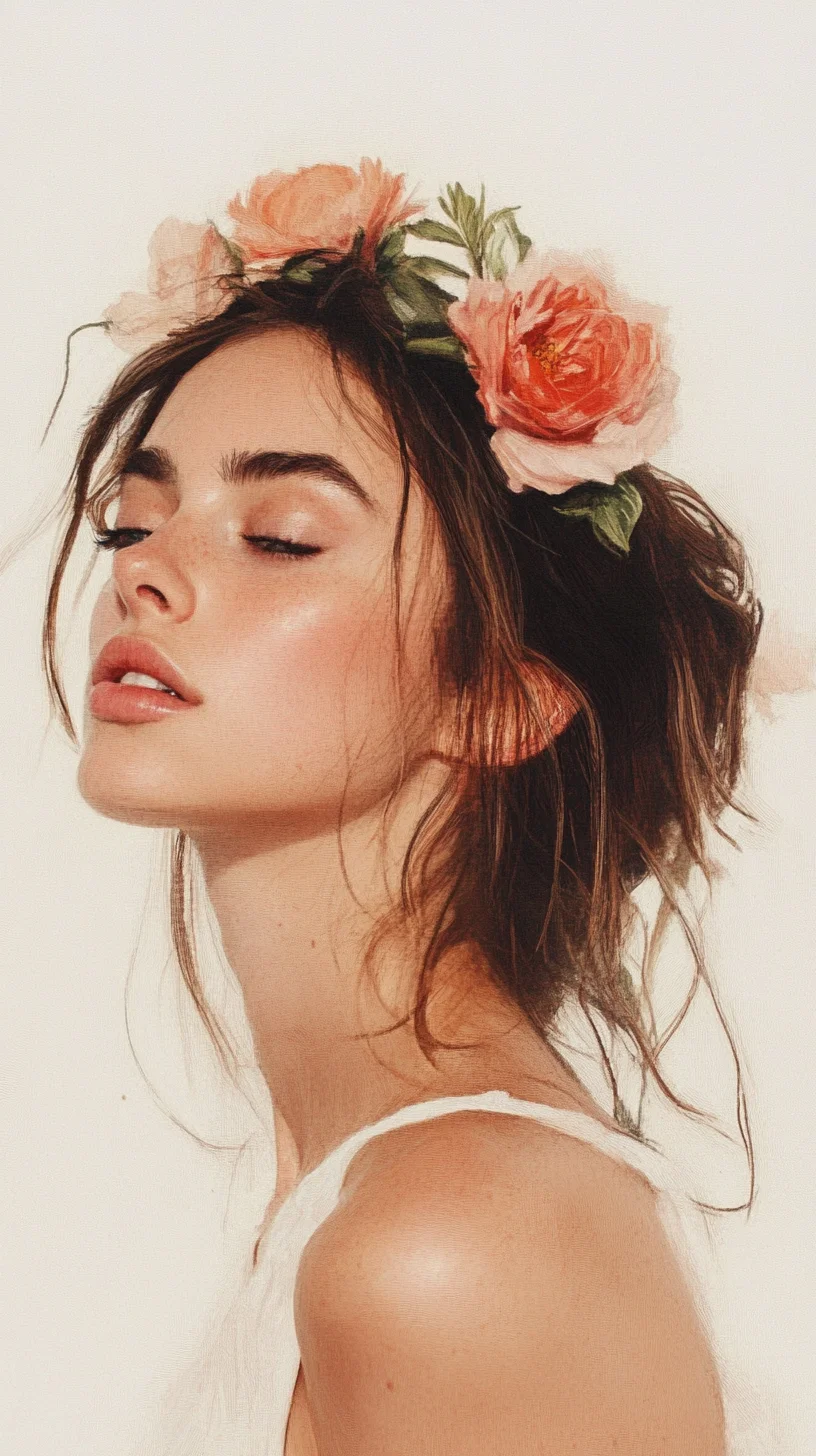 Effortless Elegance The Romantic Floral Crown Hairstyle