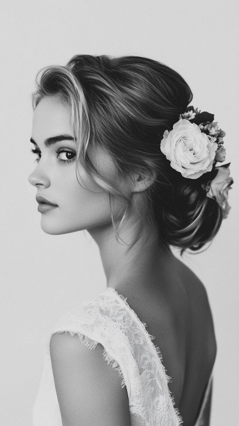 Effortless Elegance The Romantic Updo with Floral Accents