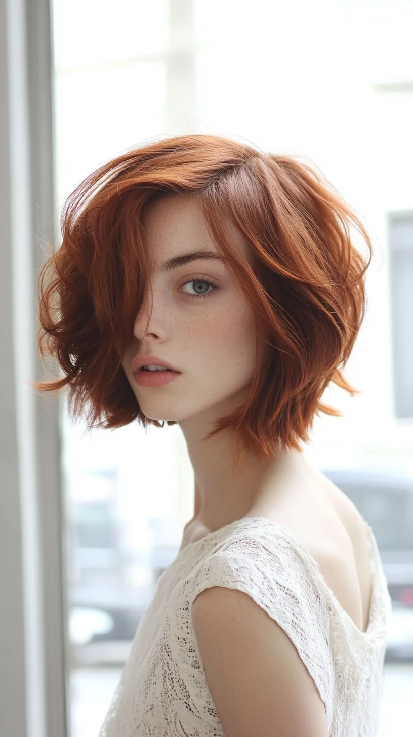 Effortless Elegance The Textured Copper Bob