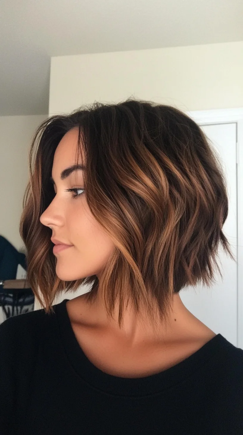 Effortless Elegance The Textured Wavy Bob