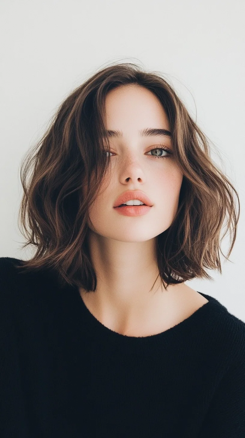 Effortless Elegance The Textured Wavy Bob