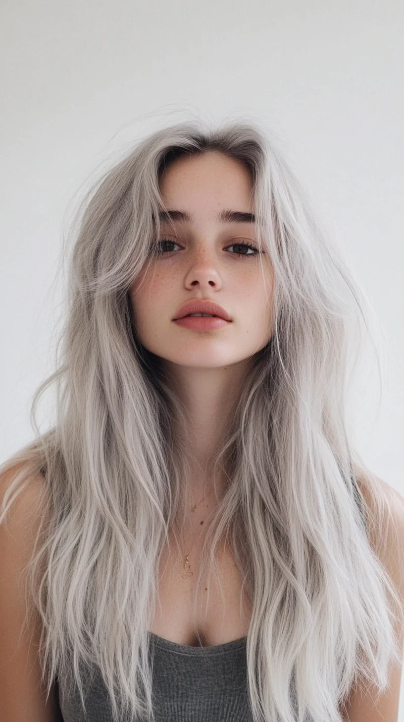 Effortless Elegance: The Tousled Silver Mane