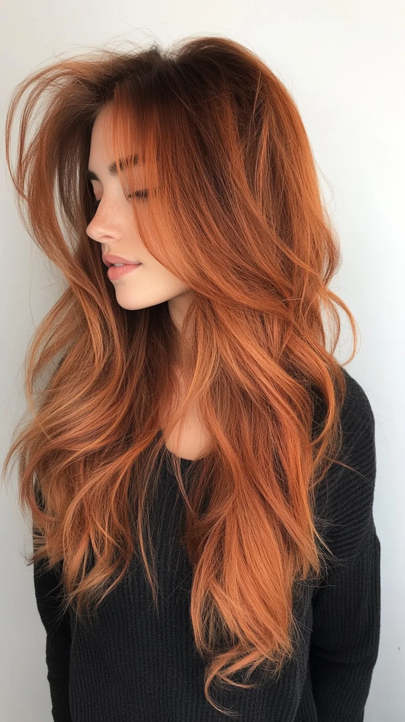 Effortless Glam Luscious Long Waves with Fiery Highlights