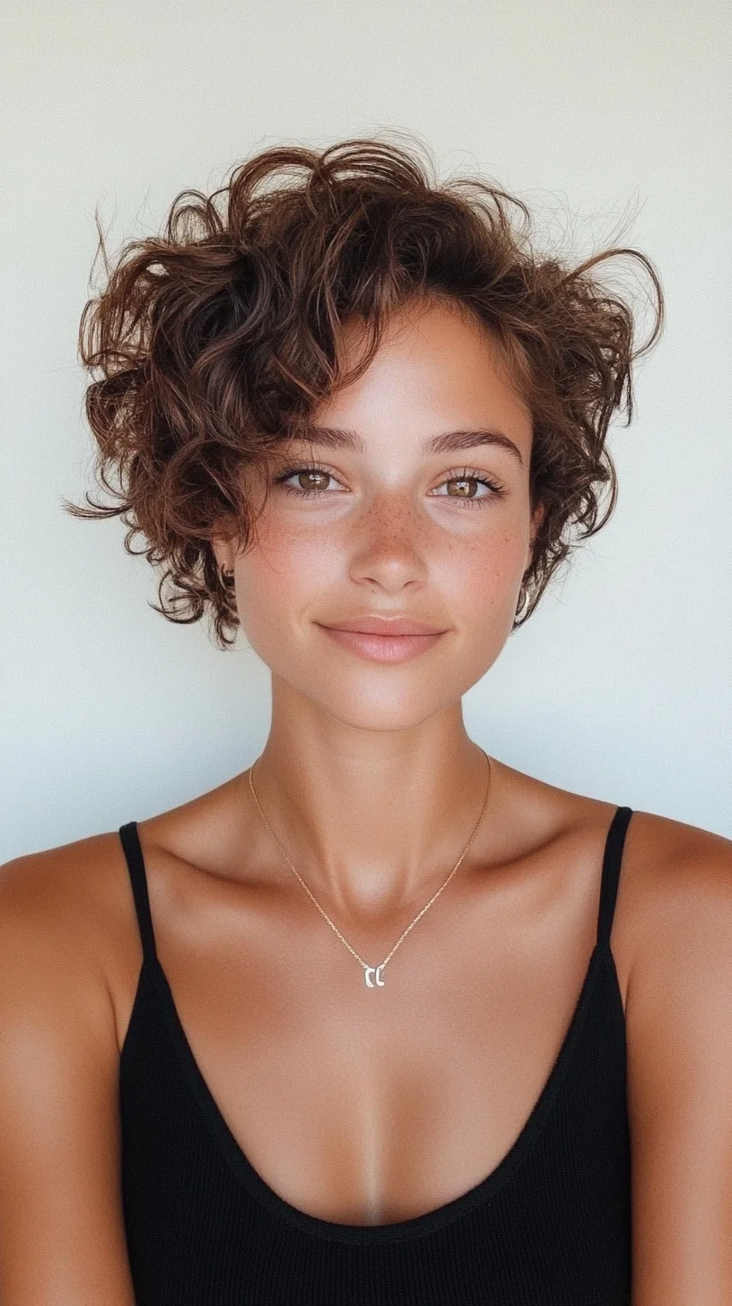 Effortless Shaggy Chic Curly Bob for Natural Vibes