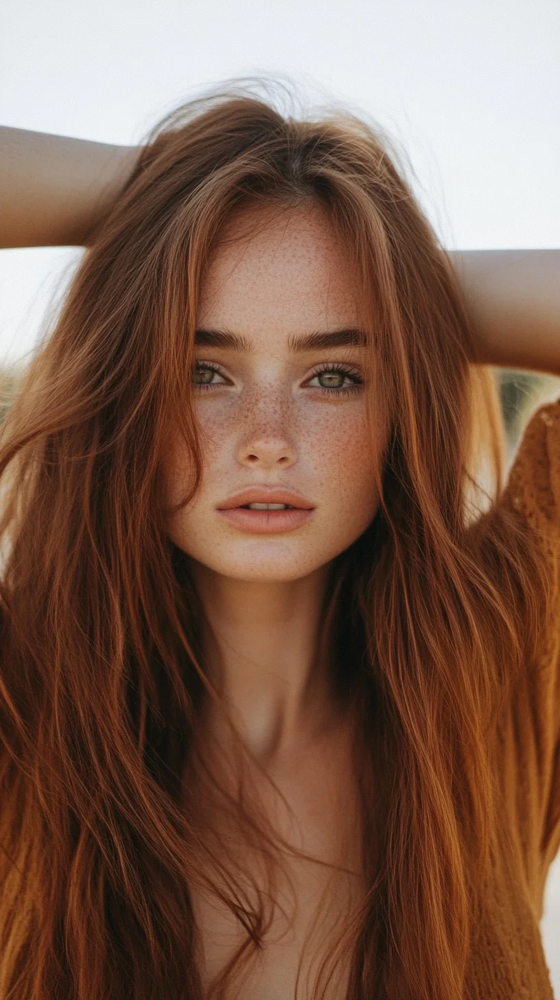 Effortless Waves: Embrace the Bohemian Vibe with This Lush, Red Mane