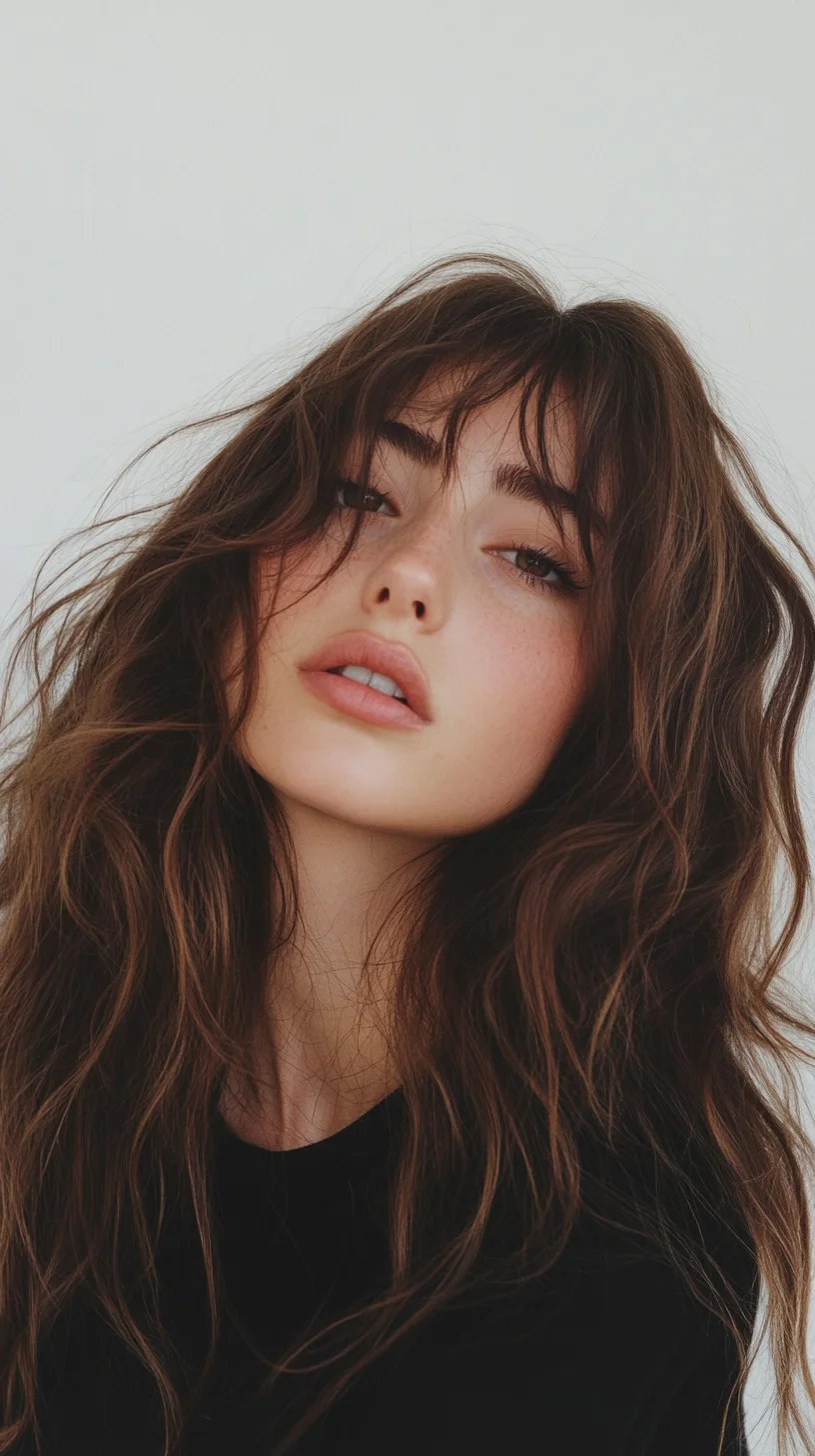 Effortless Waves: The Chic Beachy Hair With Bangs