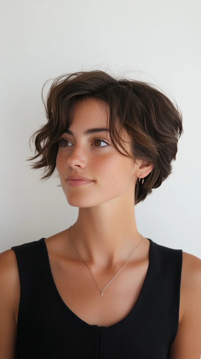 Effortless Waves The Chic Short Bob with Natural Texture