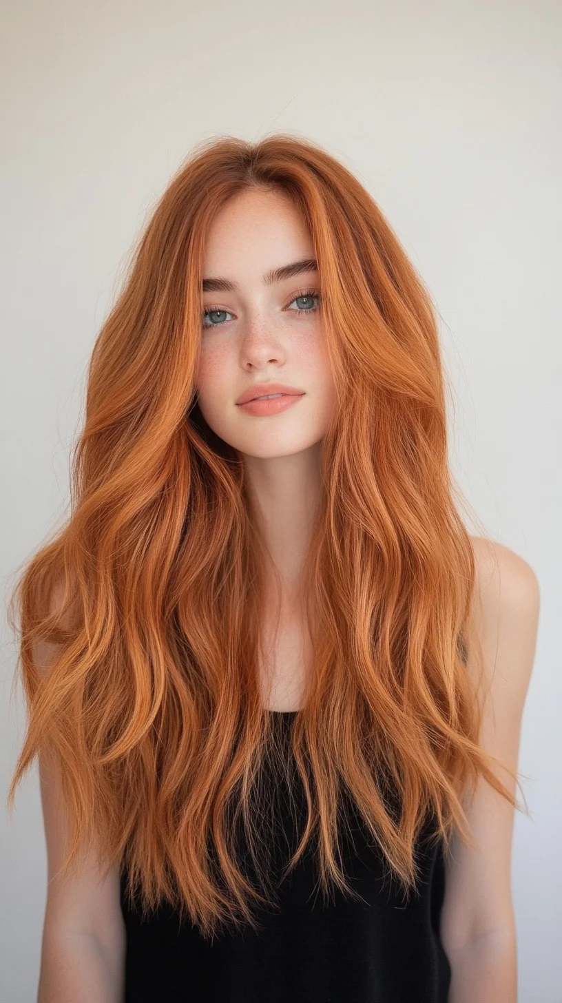 Effortless Waves: The Luminous Copper Mane