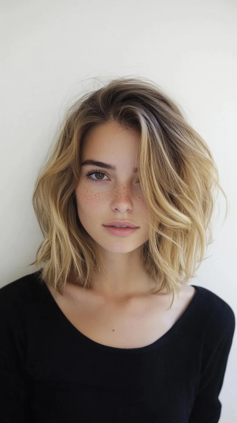 Effortless Waves: The Perfect Tousled Lob