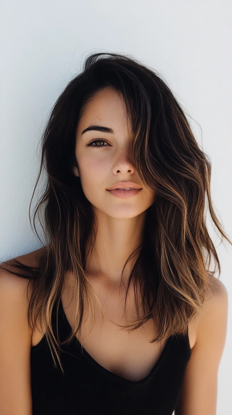 Effortless Waves: The Ultimate Trendy Lob with Subtle Highlights