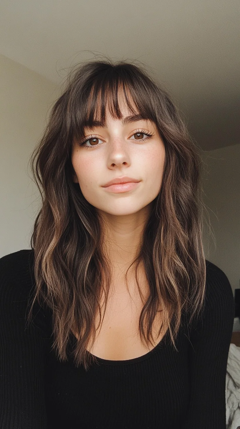 Effortless Waves with Choppy Bangs: The Perfect Everyday Look