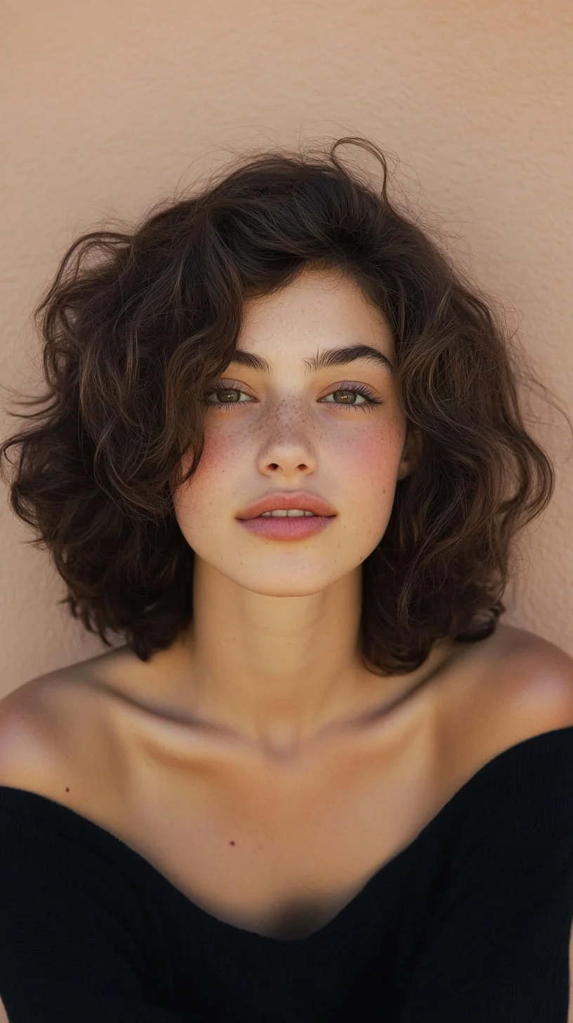 Effortlessly Beautiful: The Chic Shoulder-Length Curly Cut