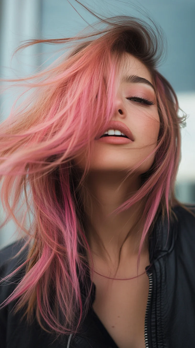 Effortlessly Bold The Chic Layered Pink Ombre Hairstyle