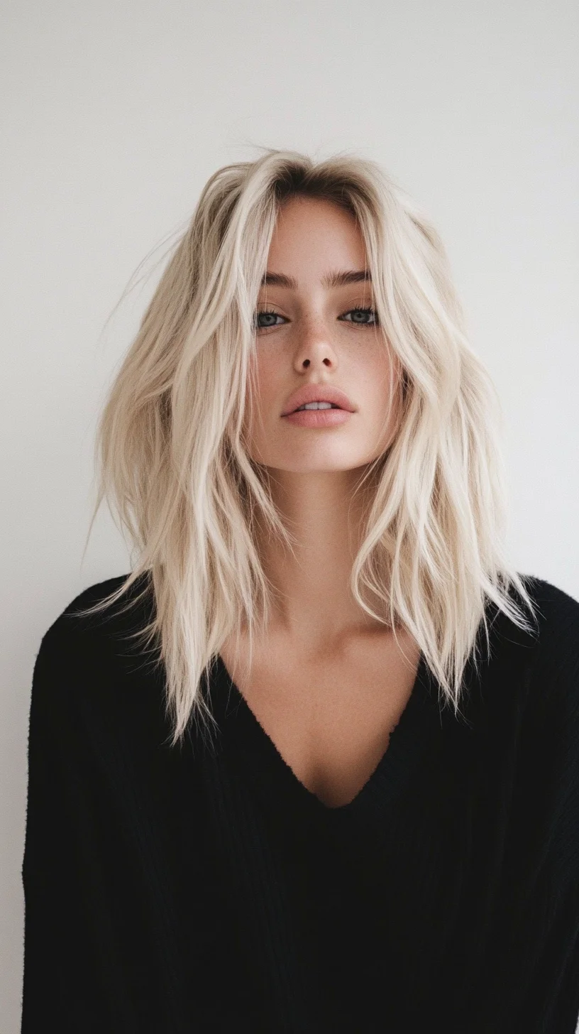 Effortlessly Chic Beach Waves: The Perfect Tousled Lob