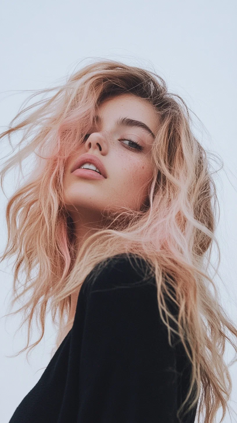 Effortlessly Chic Beach Waves with a Touch of Color