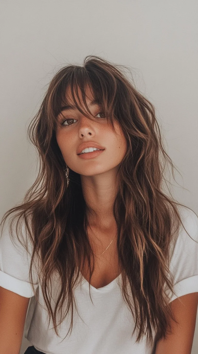 Effortlessly Chic Beach Waves with Flirty Fringe